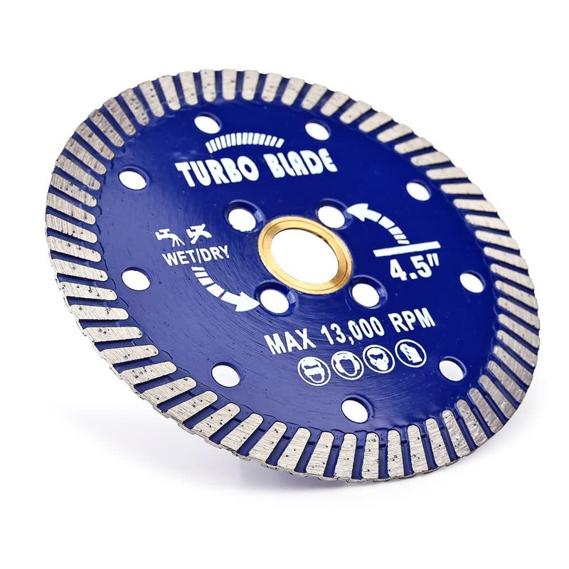 OSCEH 4.5" Diamond Turbo Blade Granite Diamond Blade for Granite Marble Porcelain Tile Wet/Dry Cutting - Image 2